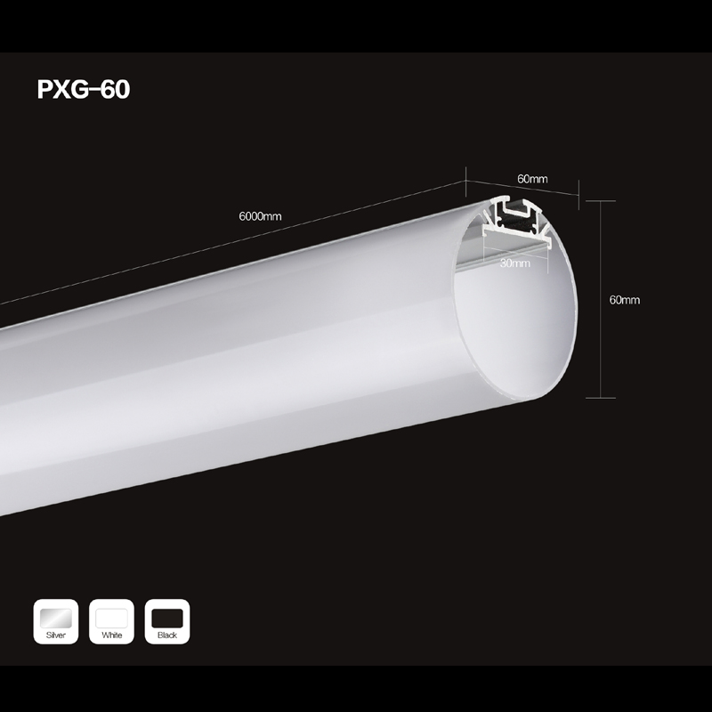 Anodized surface round LED aluminum profile for LED tape light