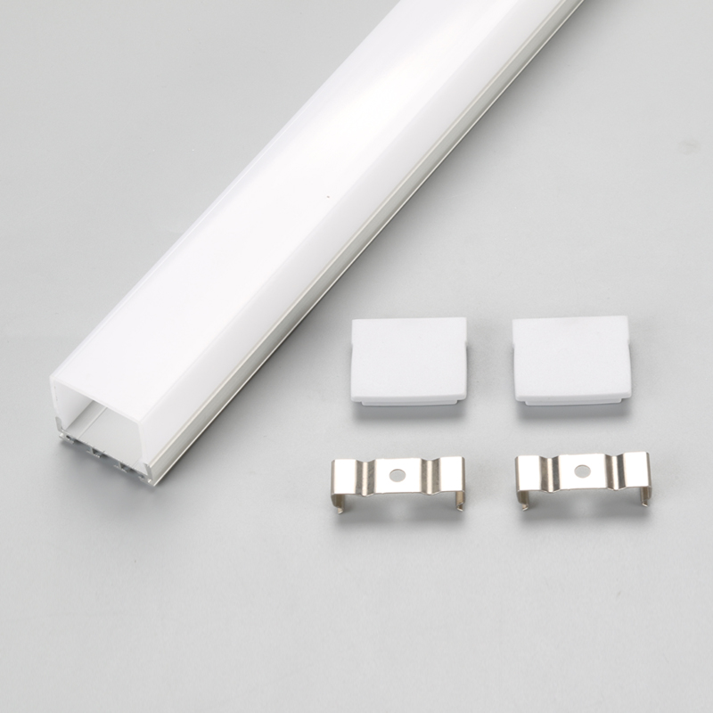 LED profile aluminum channel system with cover and end caps for LED strip installations