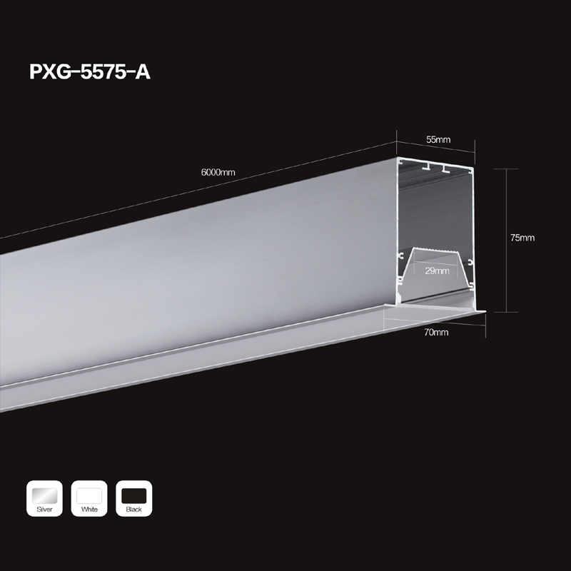 6063 aluminum LED strip aluminum profile with end cap mounting clip