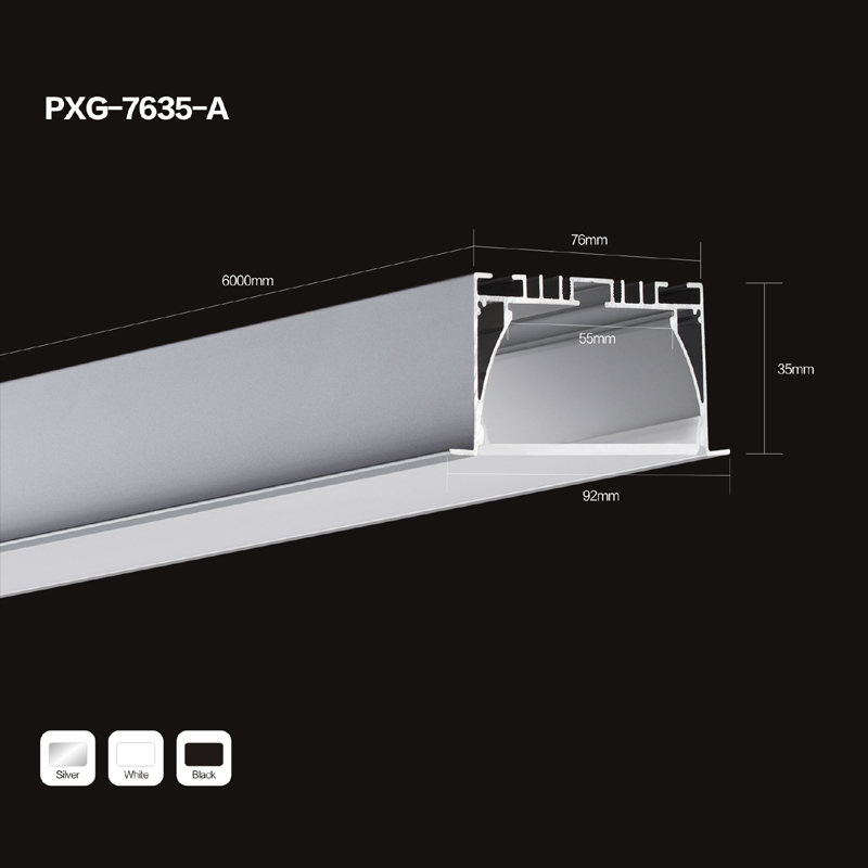 0.5m 1m 2m 3m recessed LED aluminum profile for LED strip light application