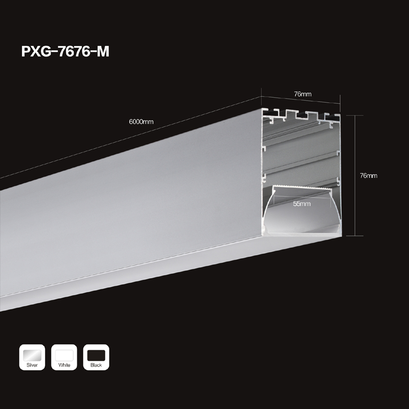 Wholesale U7676 U shape extrusion aluminum profile for 5050 3828 2835 3014 5630 LED strip