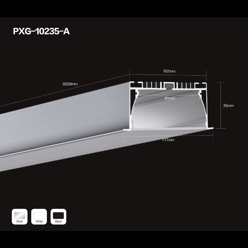 LED aluminium extrusion with diffuser cover aluminum channel for LED strip