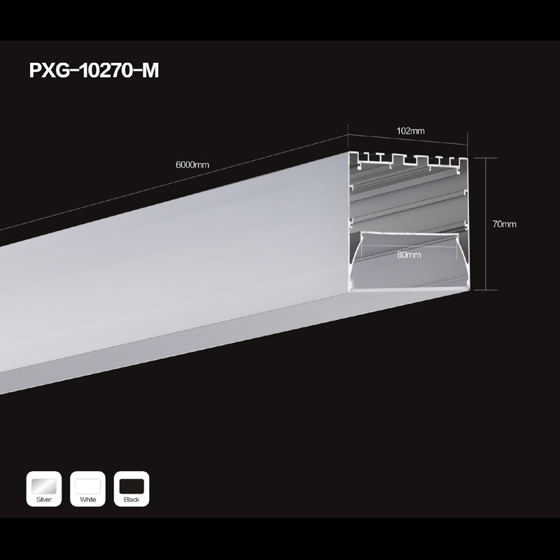 LED strip aluminium channel profile with clear frosted milky diffuser cover