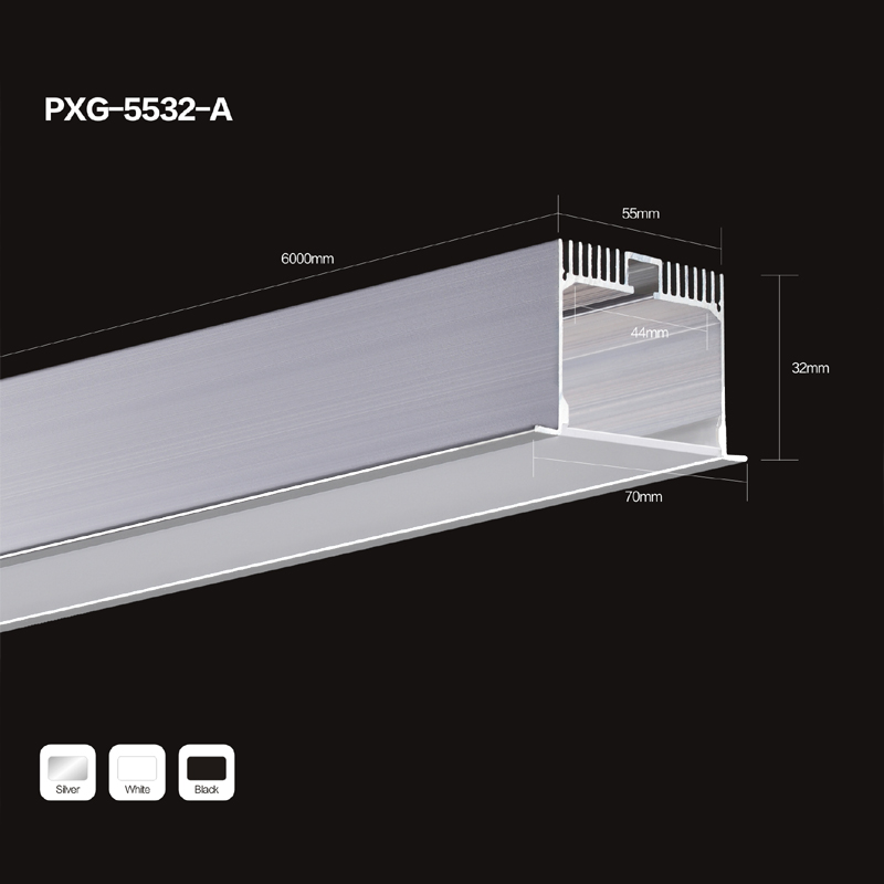 Hot sell extruded U channel black silver anodized LED strip aluminium frame