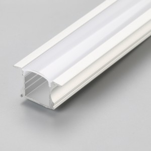 Recessed linear LED aluminium profile for LED strips lighting with spring clip