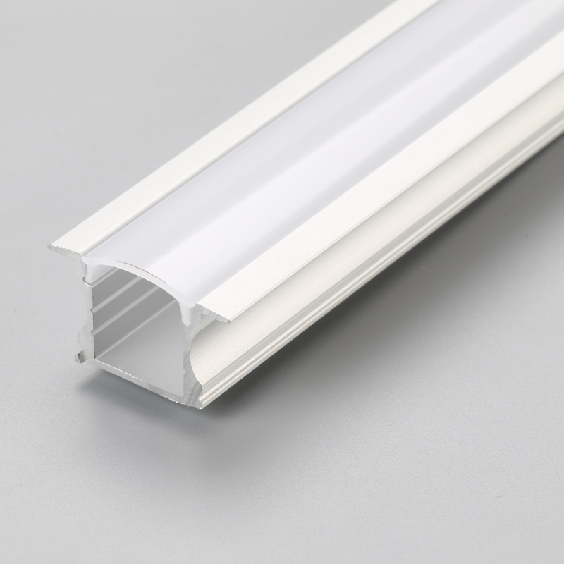 Recessed linear LED aluminium profile for LED strips lighting with spring clip