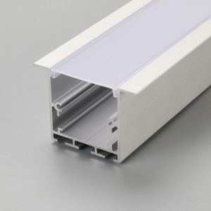 Recessed LED linear light housing with frosted plastic PC cover and aluminum profile