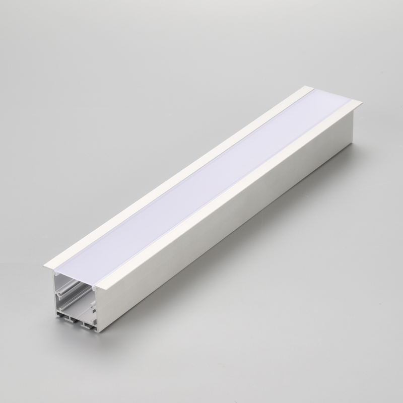 Recessed LED linear light housing with frosted plastic PC cover and aluminum profile