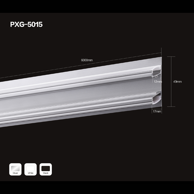 Two sides lighting square PC polished diffuser cover to LED linear light aluminum profile