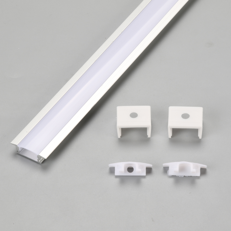 Aluminum extrusion LED profile for recessed linear light housing with milky/frosted diffuser