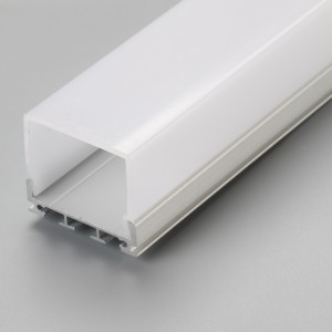 Suspension/clip LED linear light casing, aluminum, frosted cover, fittings, accessories