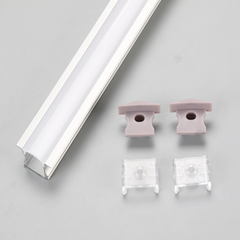 Recessed LED linear light housing with anodize aluminum profile and milky PC cover