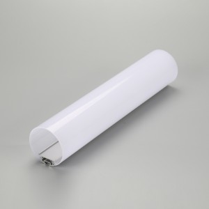 Surface mounted round LED linear light housing with aluminum and PC cover