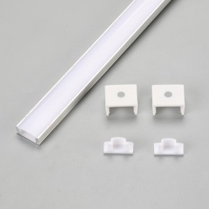 Silver 2m length aluminium LED strip light profile