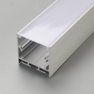 Silver aluminium profile for LED strip frame lighting
