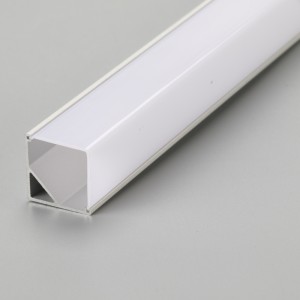 Silver 90 degree LED strip aluminum channel profile