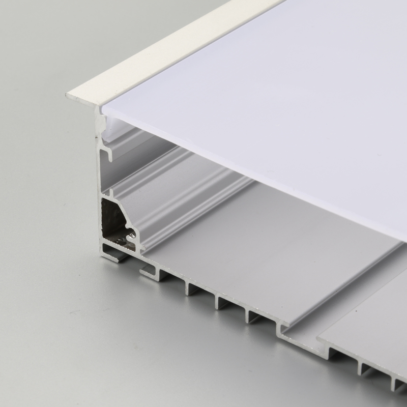 Anodized silver aluminium LED linear strip light profile