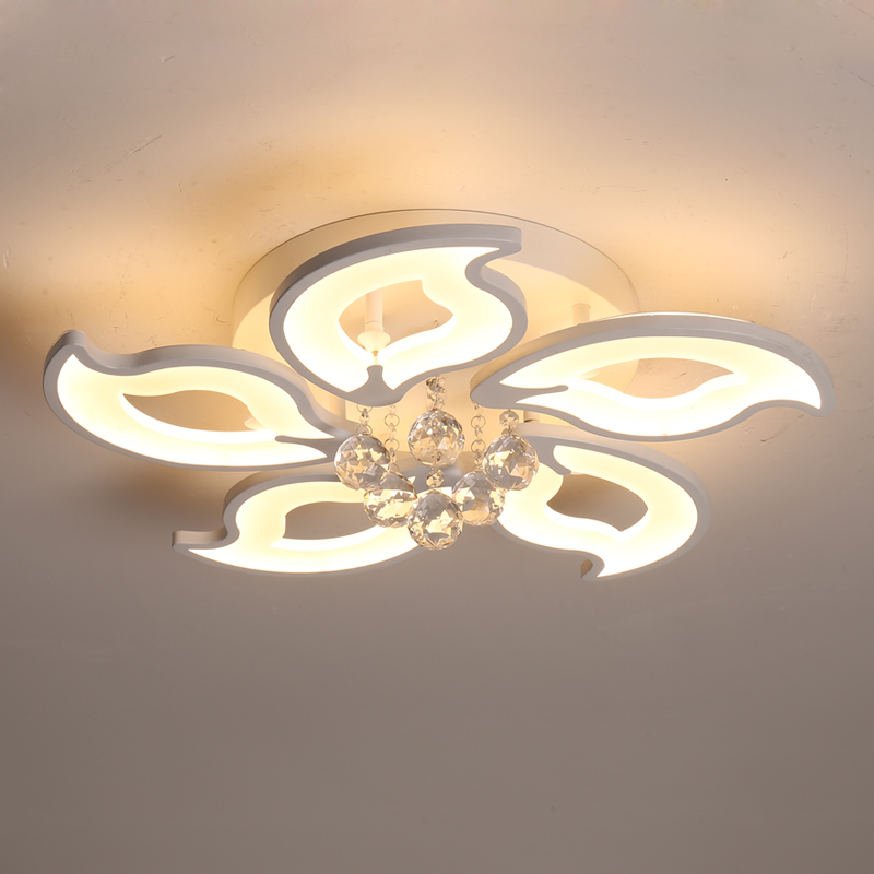 Ceiling Light LED crystal chandelier flower shape with 5/8/15 heads